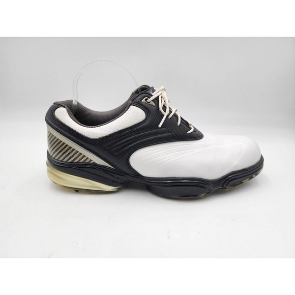 FootJoy Sport White and Black Leather Spike Golf Shoe Style 53156 Men Sz 10.5 M - Picture 5 of 9